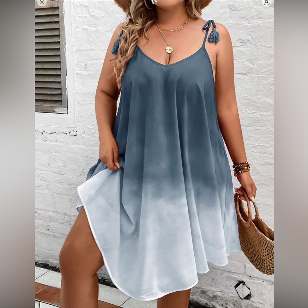 Ombré tie shoulder cami dress